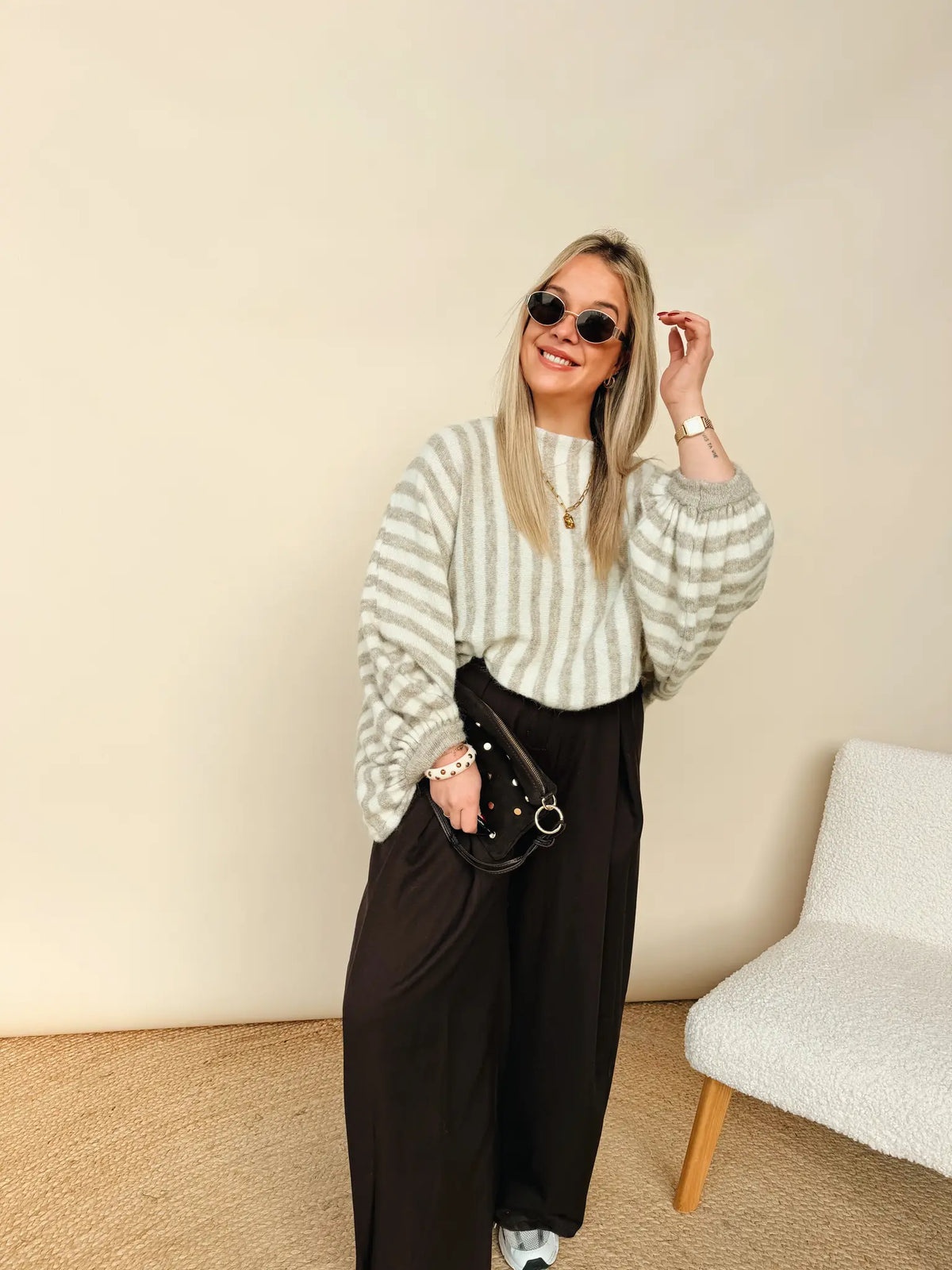 Klaude Knit Beige/Ecru