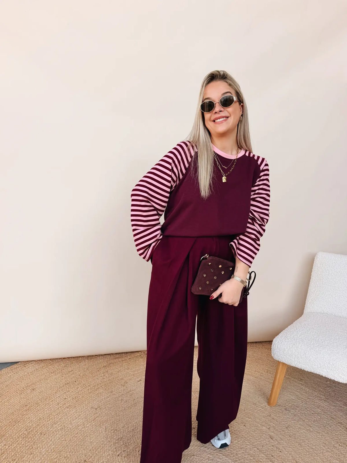 Jeanne Shirt Bordeaux/Rose