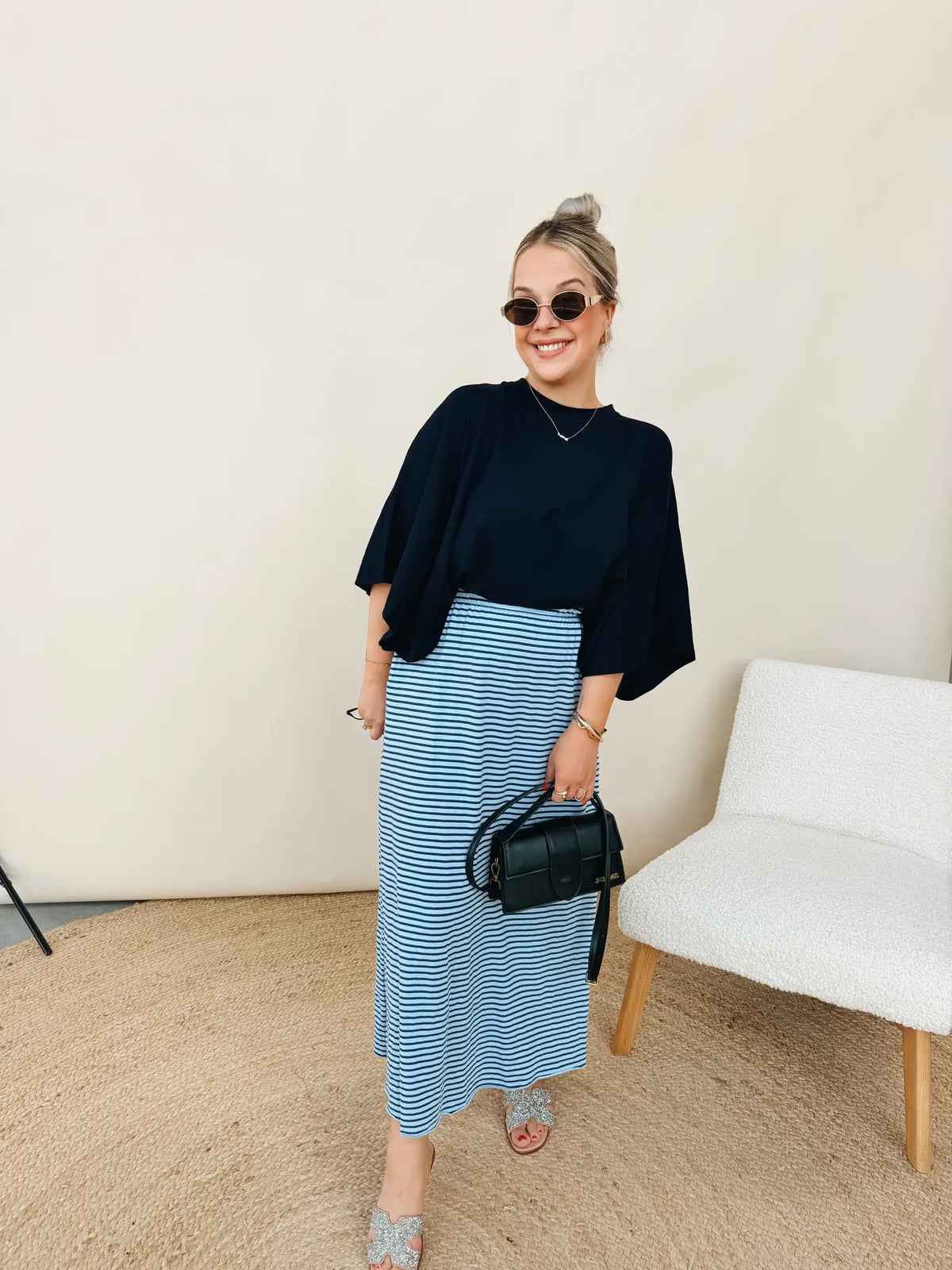 Preza Striped Rok blauw