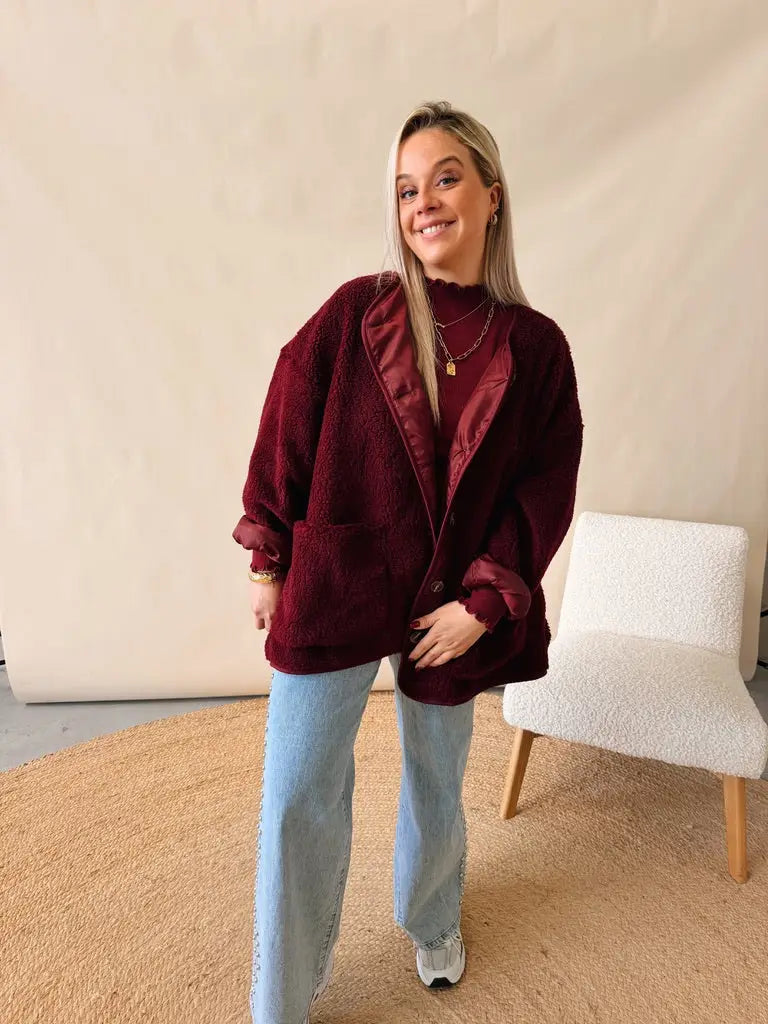Imke Teddy Jacket Bordeaux