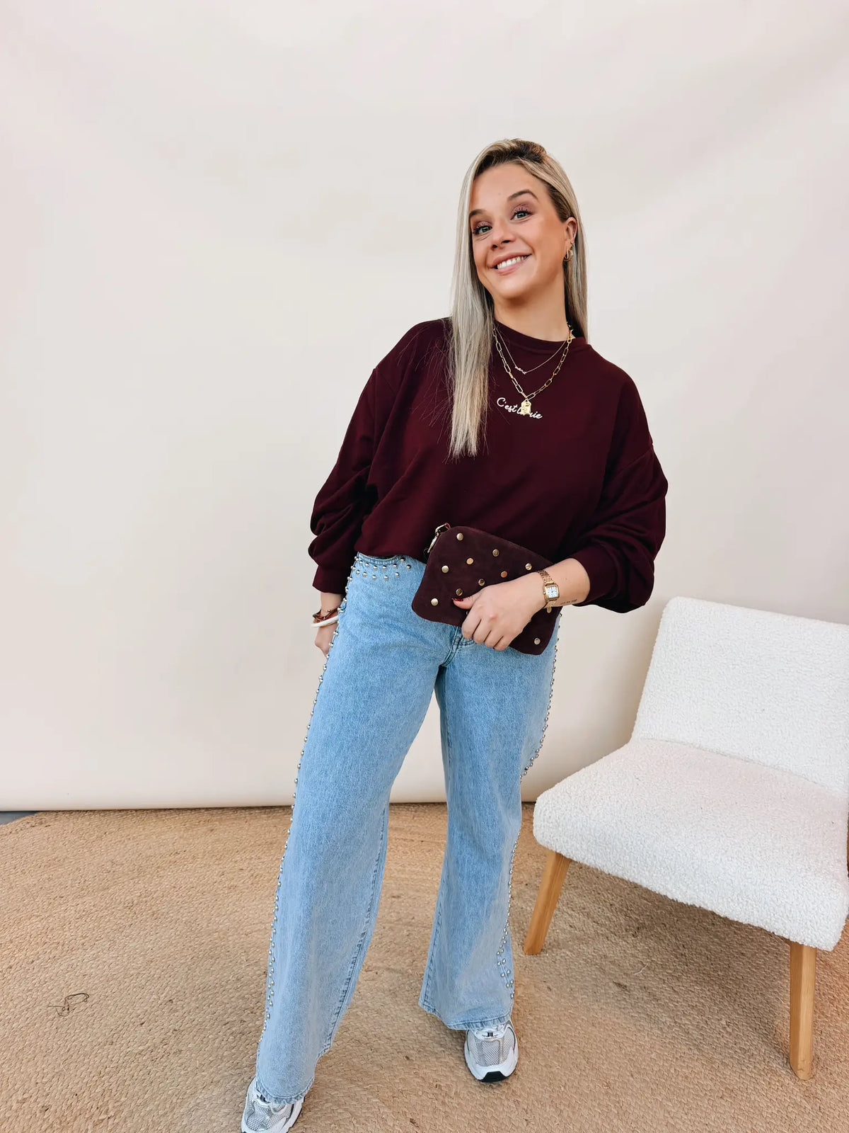Sweatshirt C'Est La Vie Bordeaux
