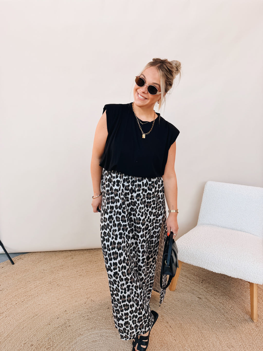 Floor Leopard Rok Zwart
