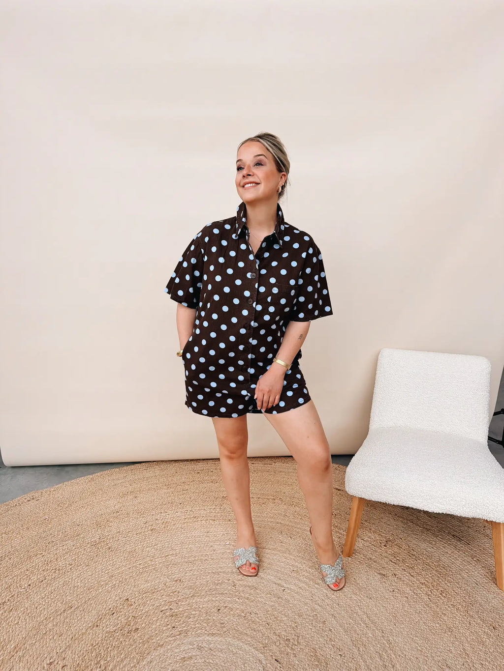 Livia Dot Playsuit Choco
