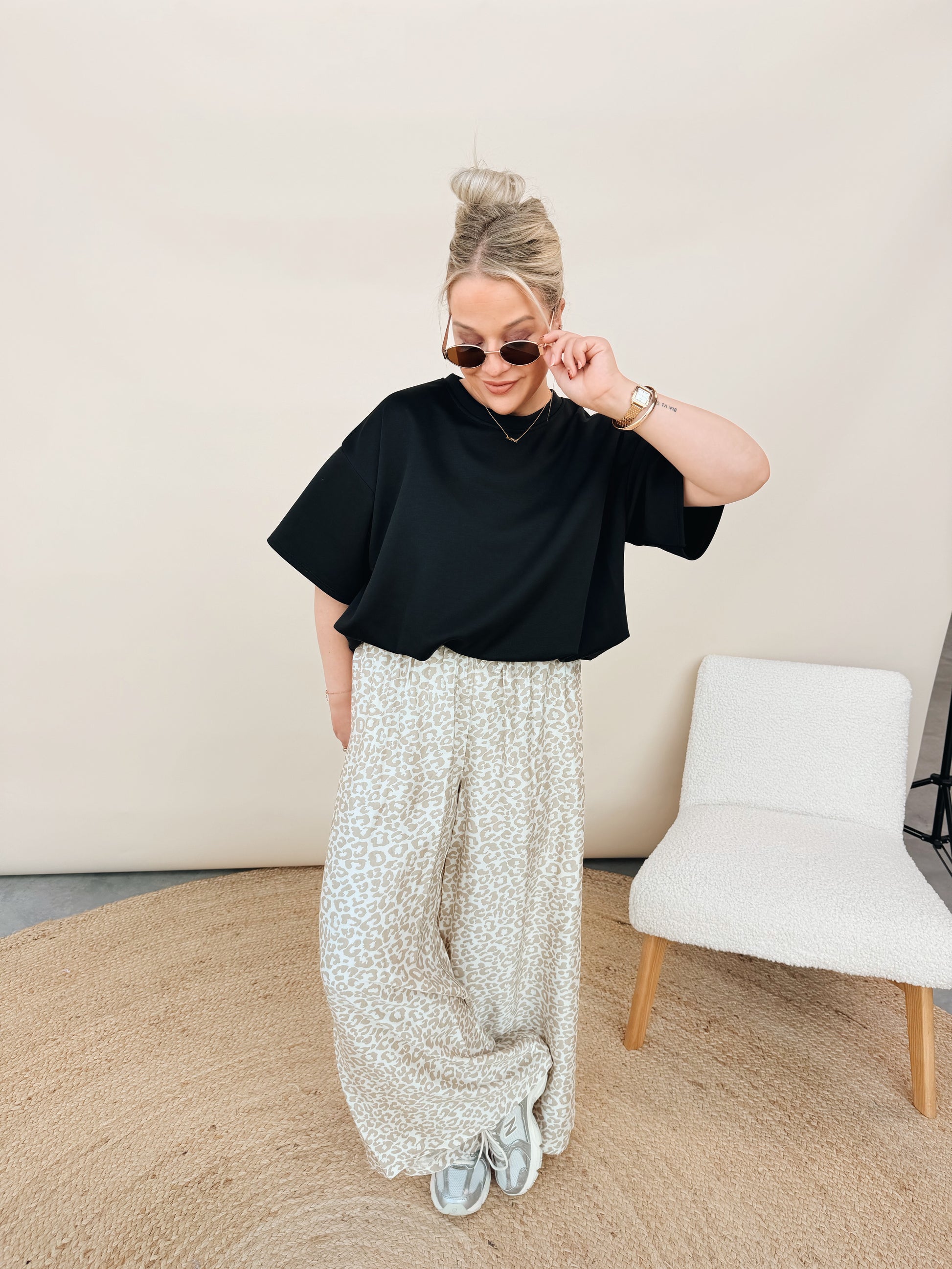 Liora Leopard Pantalon Beige