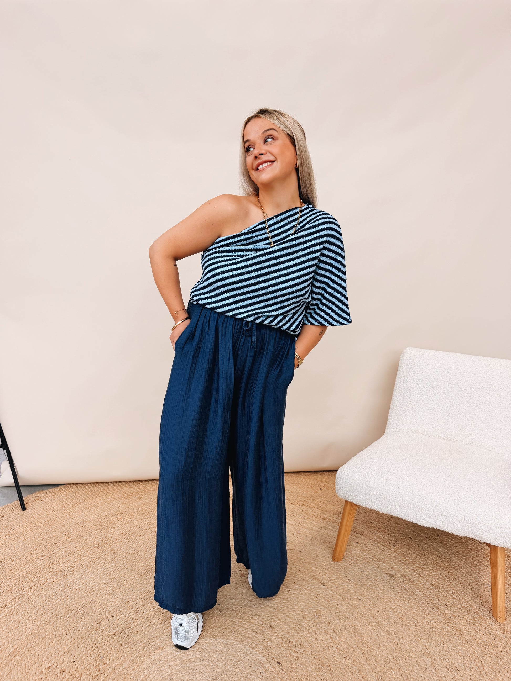 Leonore Pantalon Marineblauw
