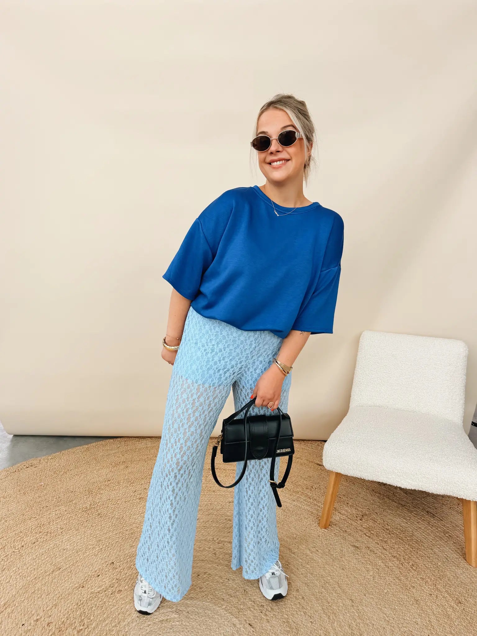 Sable Lace Pantalon Babyblauw