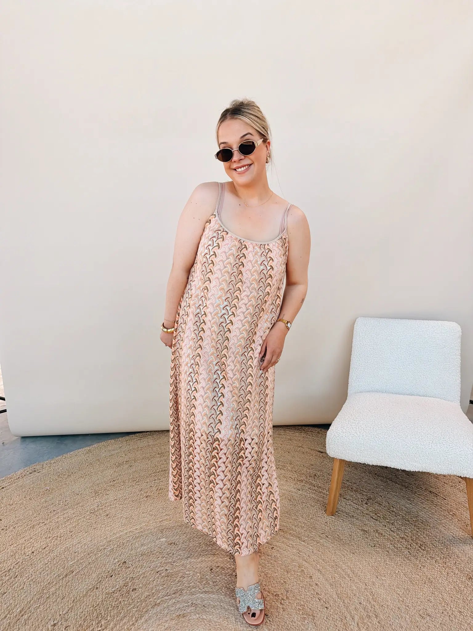Suus Multicolor Jurk Beige