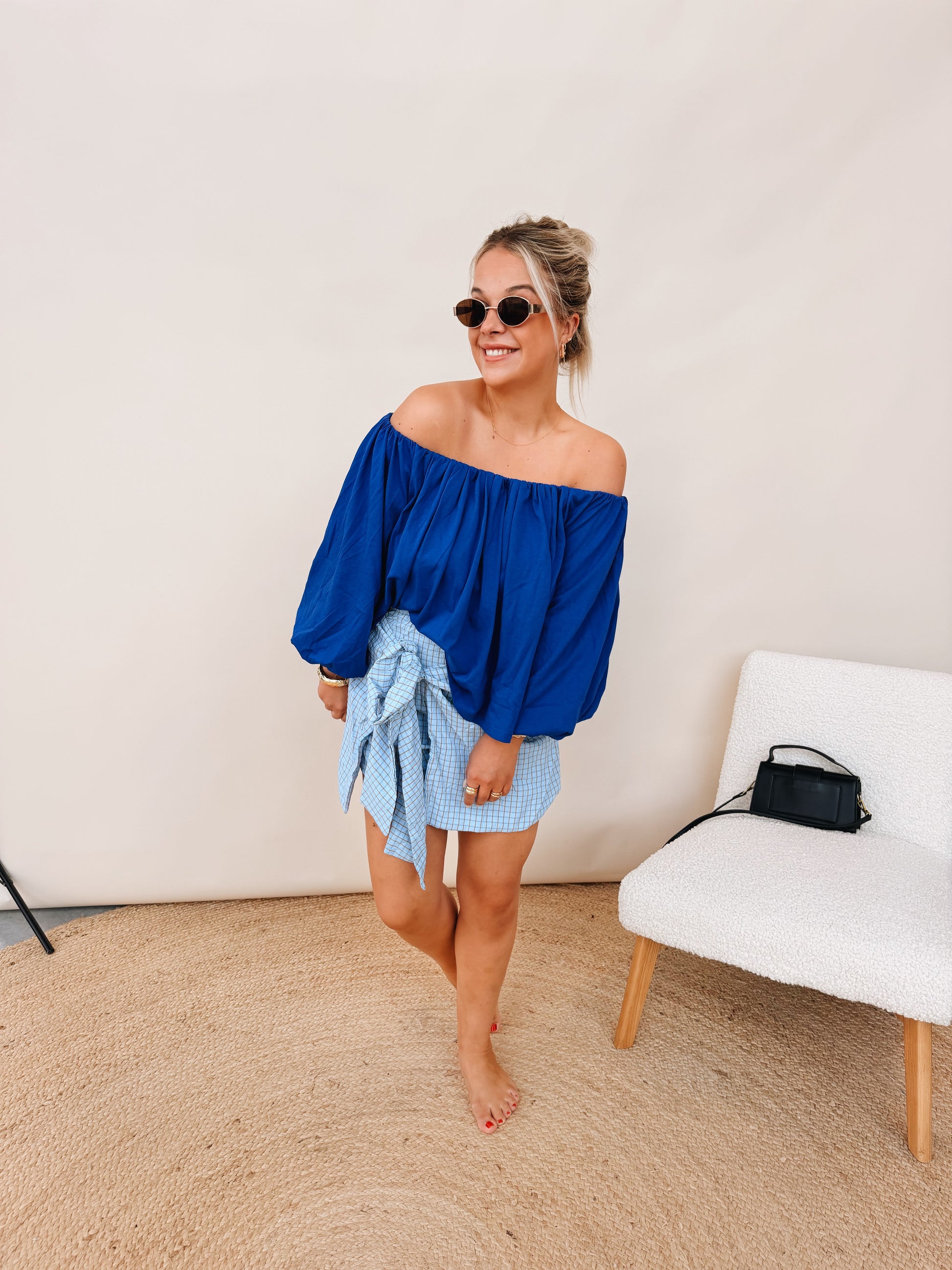 Linne Skort Blauw