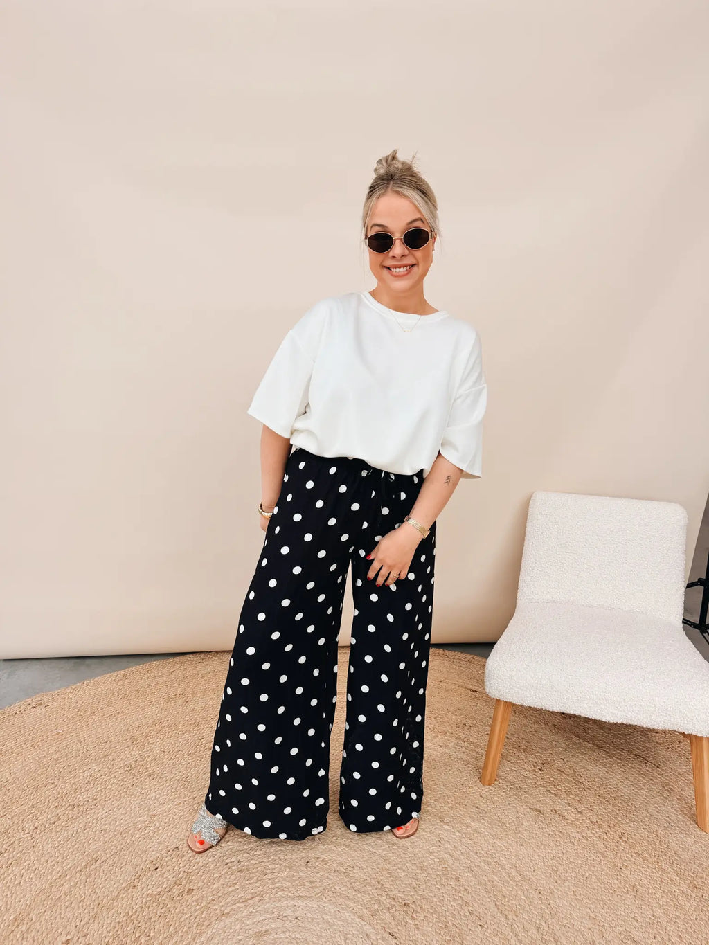 Celeste Dot Pantalon Zwart