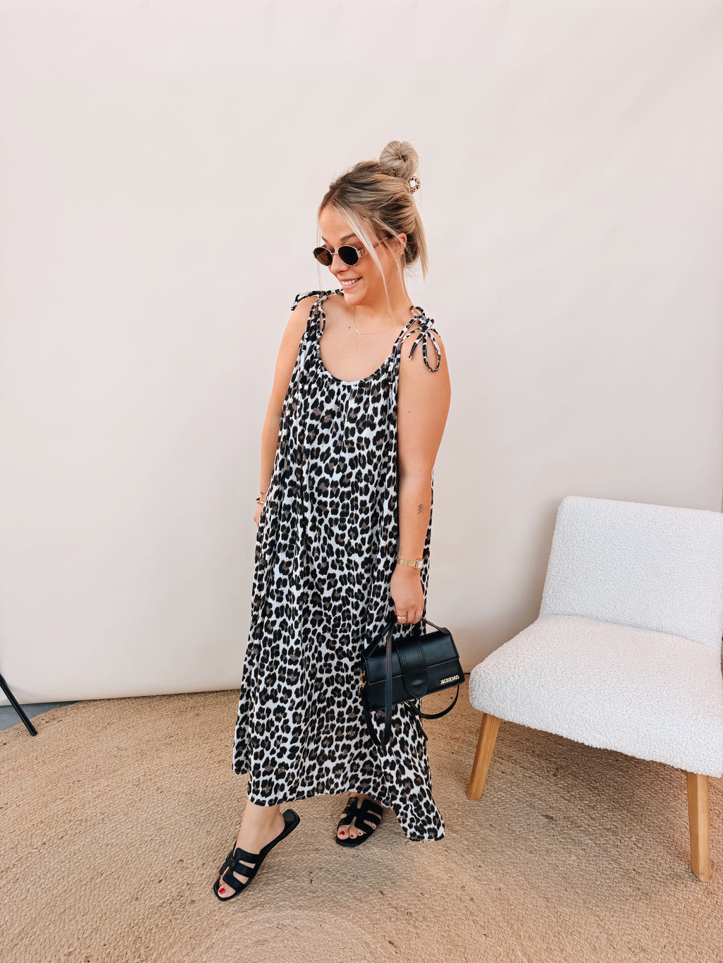 Roos Leopard Jurk Zwart