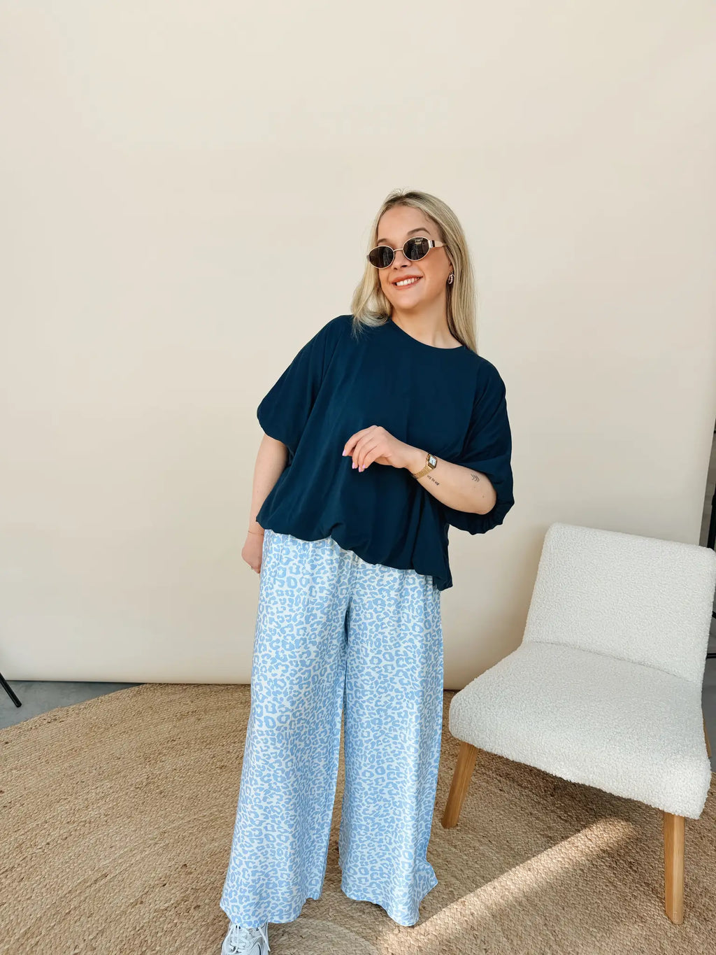 Lenna Top Marineblauw