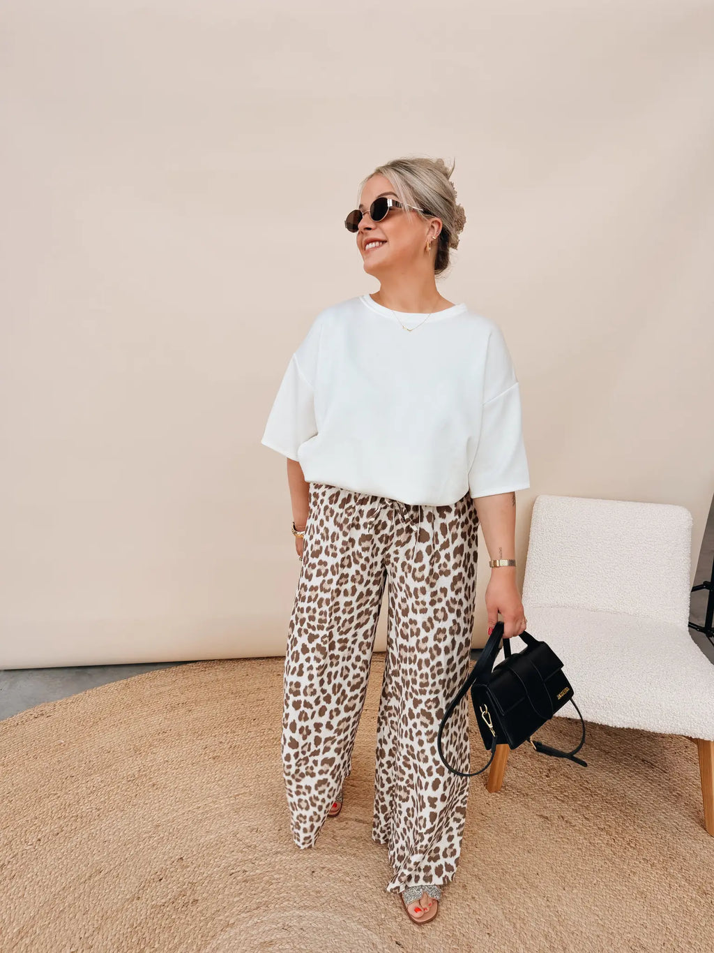 Valerie Leopard Pantalon Taupe