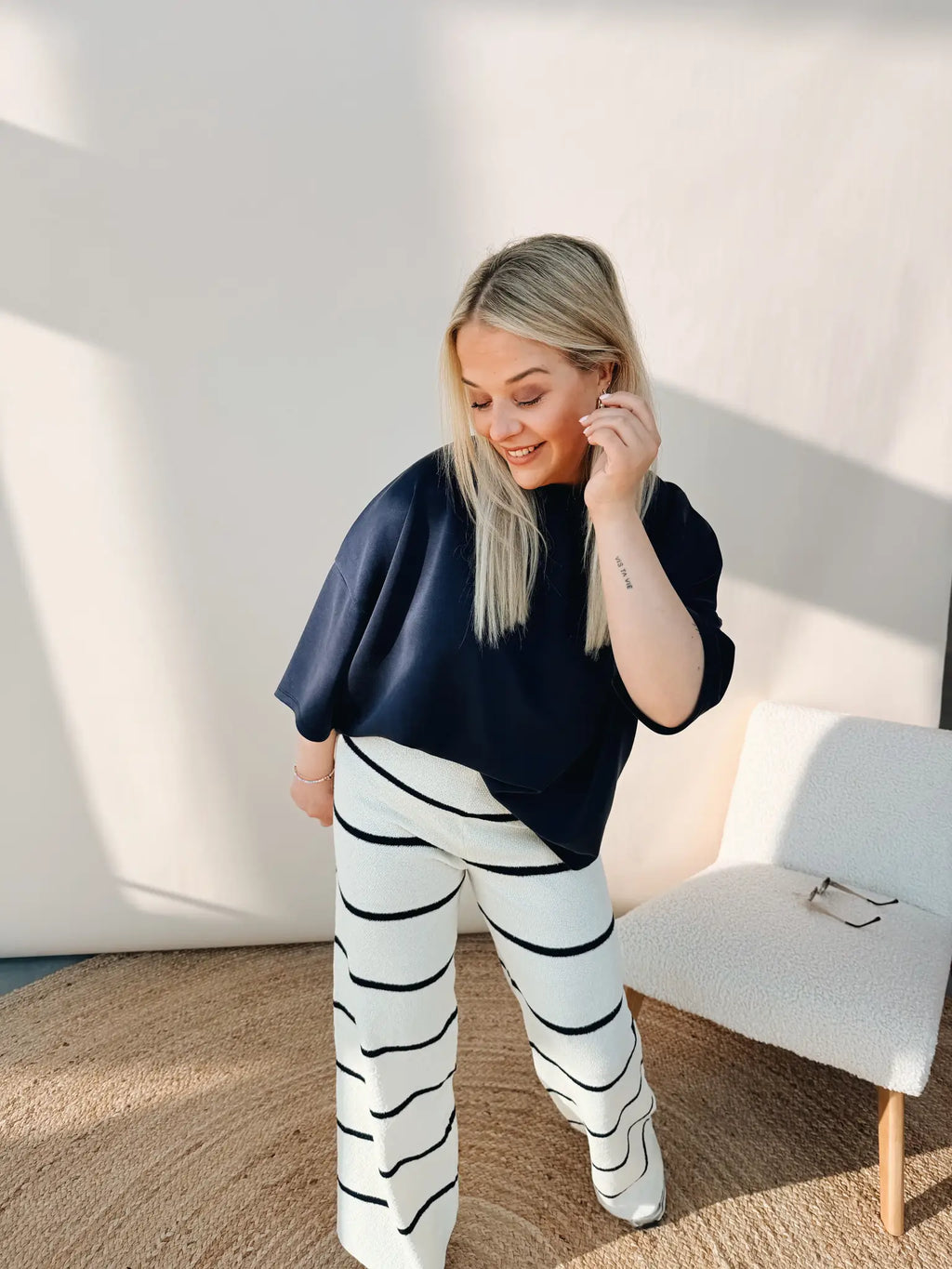 Claudine Pantalon Marineblauw