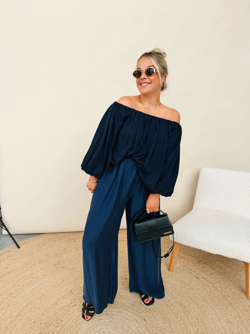 Leonore Pantalon Marineblauw