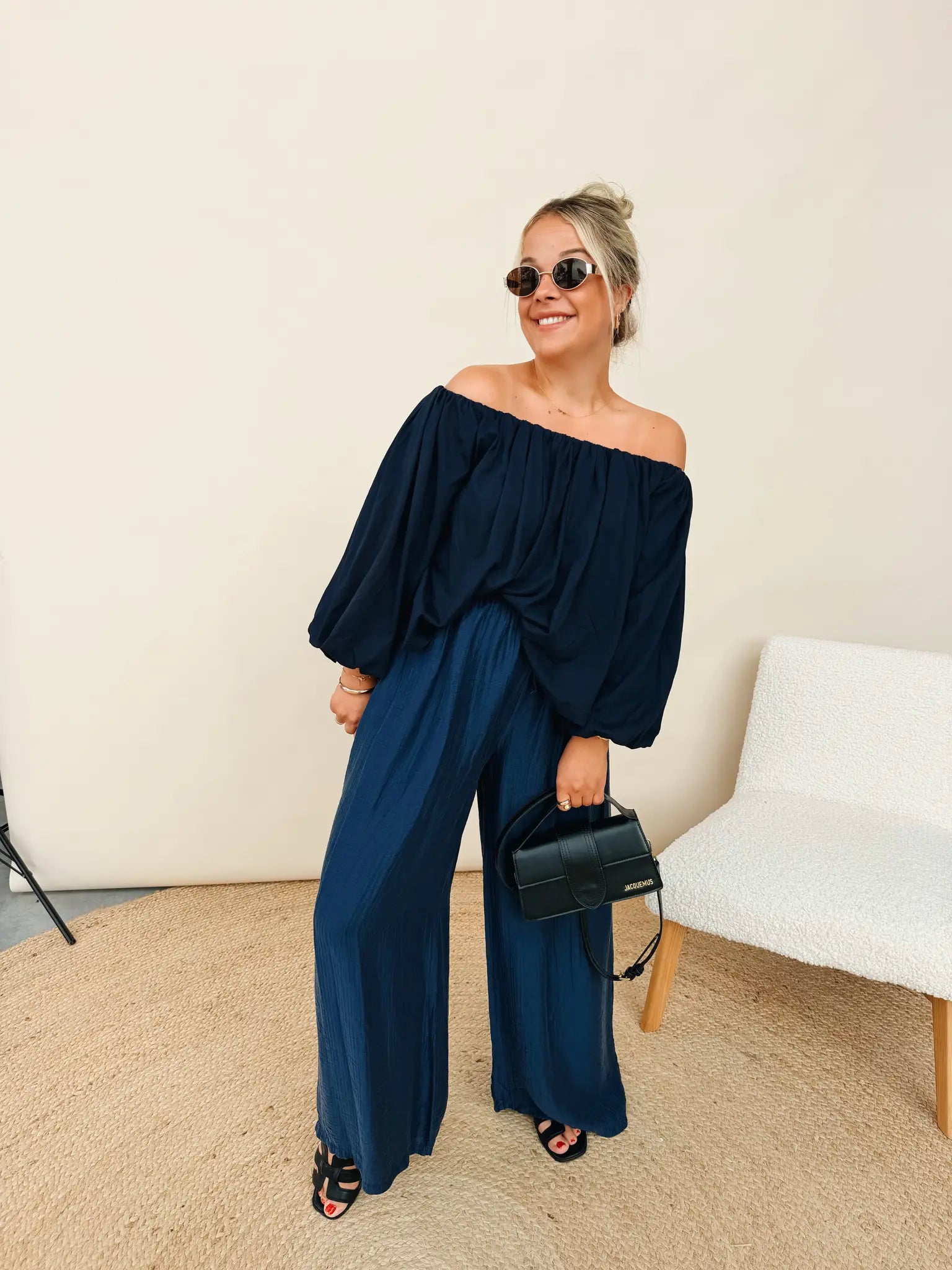 Leonore Pantalon Marineblauw