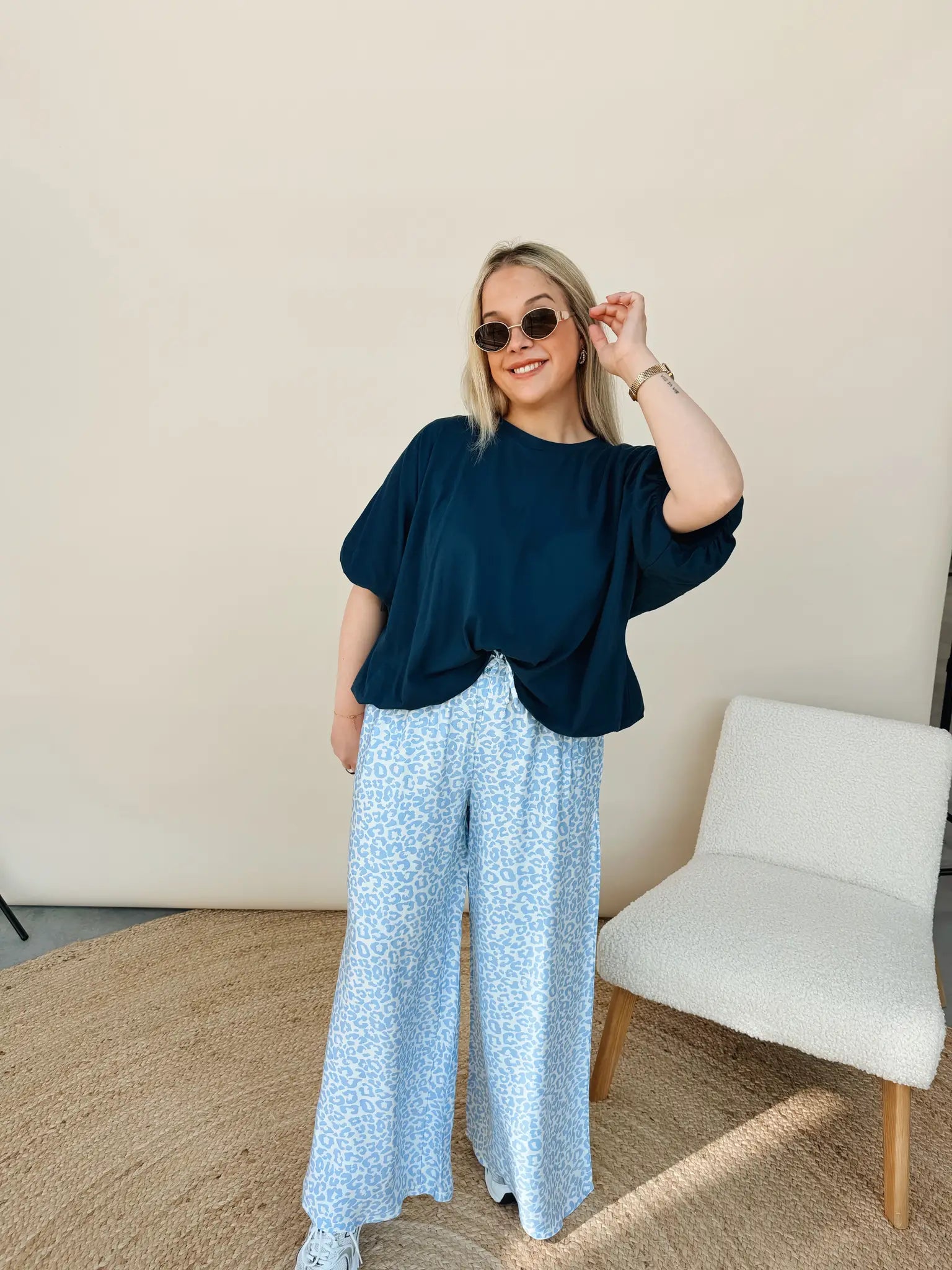 Lenna Top Marineblauw