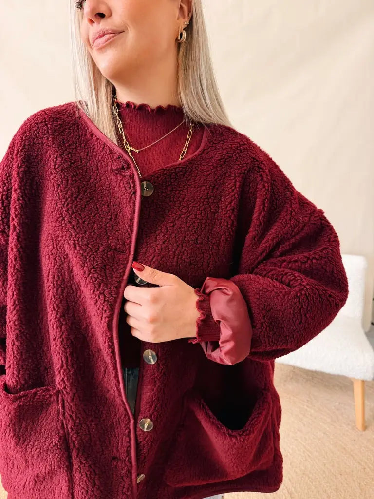 Imke Teddy Jacket Bordeaux