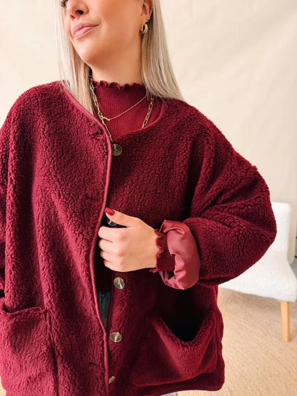 Imke Teddy Jacket Bordeaux