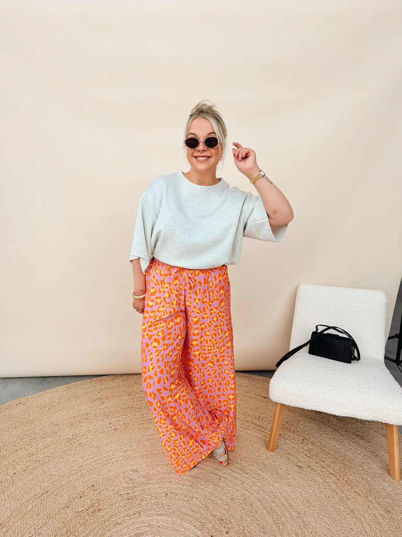 Valerie Leopard Pantalon Violet