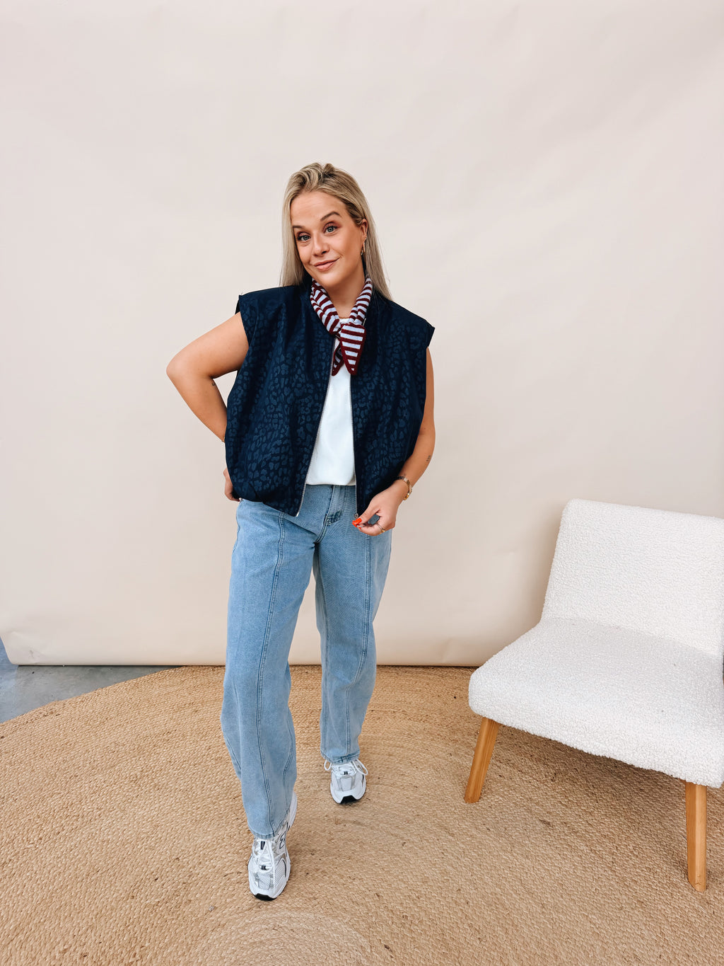Gaëlle Leopard Jacket Navy