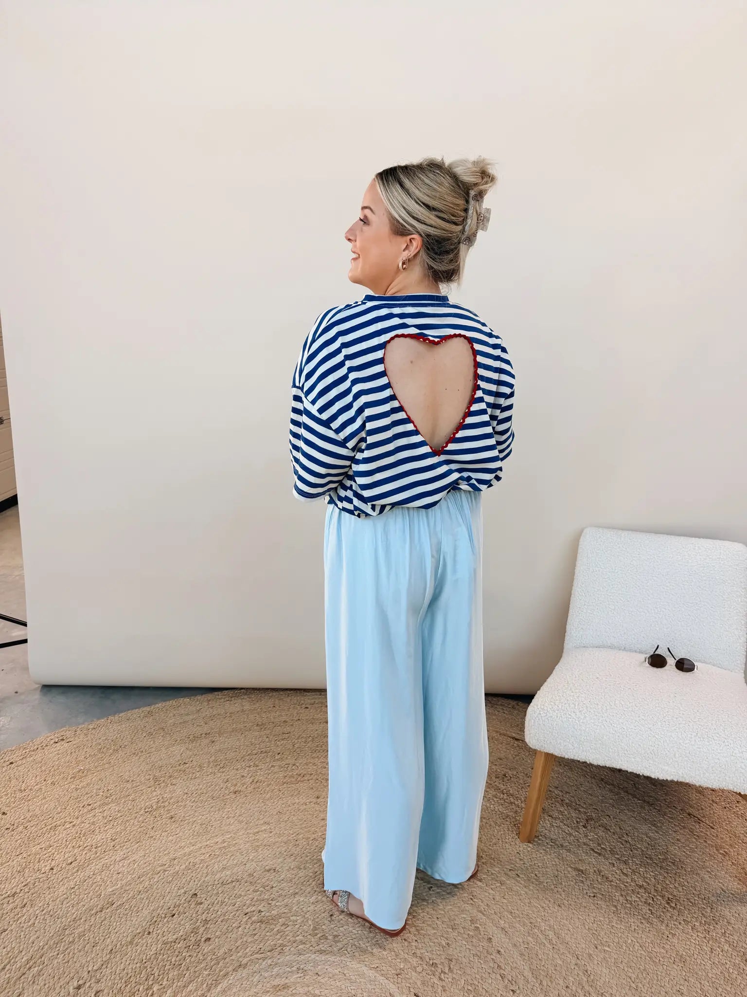 Holly Striped Shirt Kobaltblauw