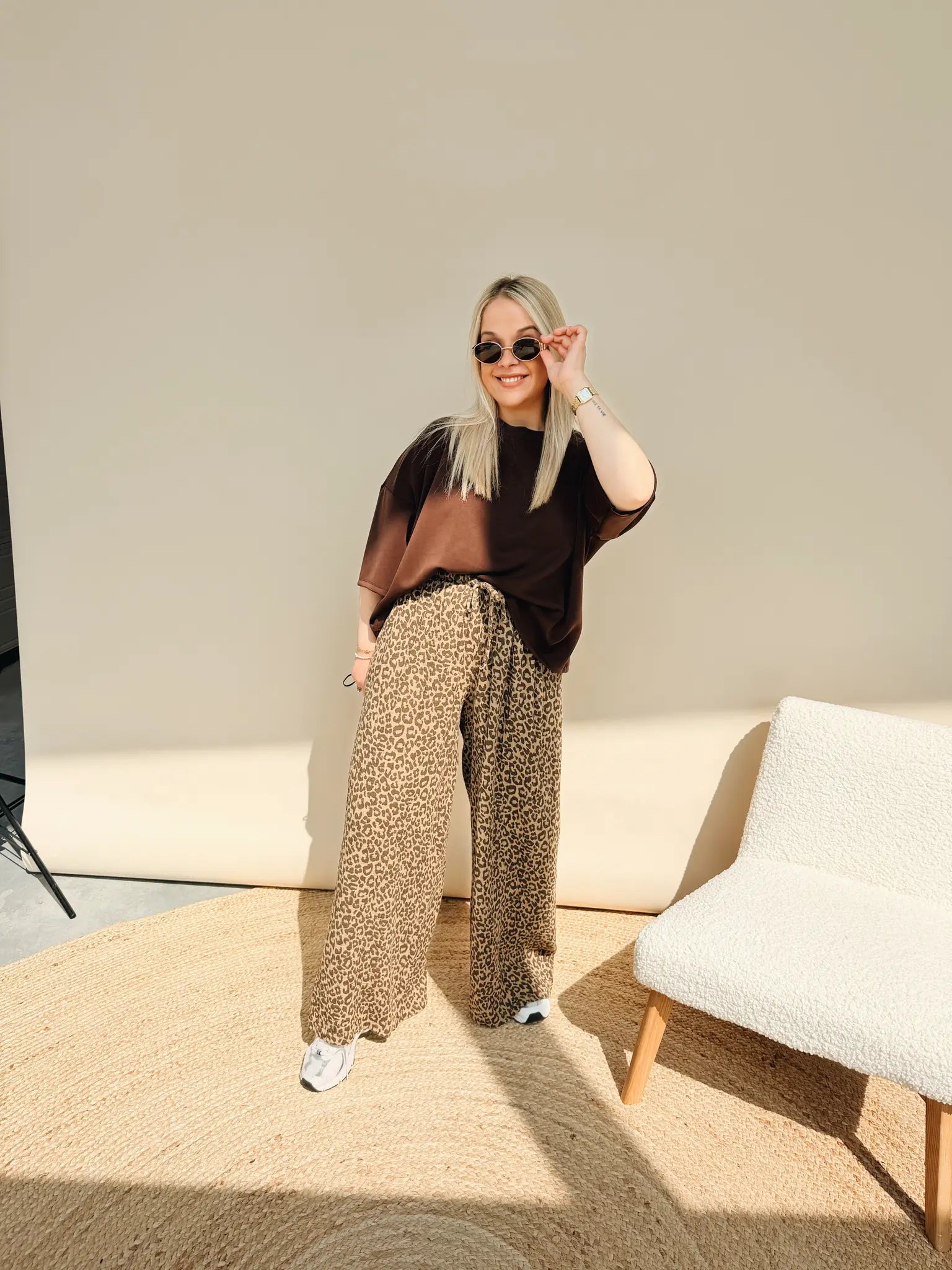 Vie Leopard Pantalon Choco