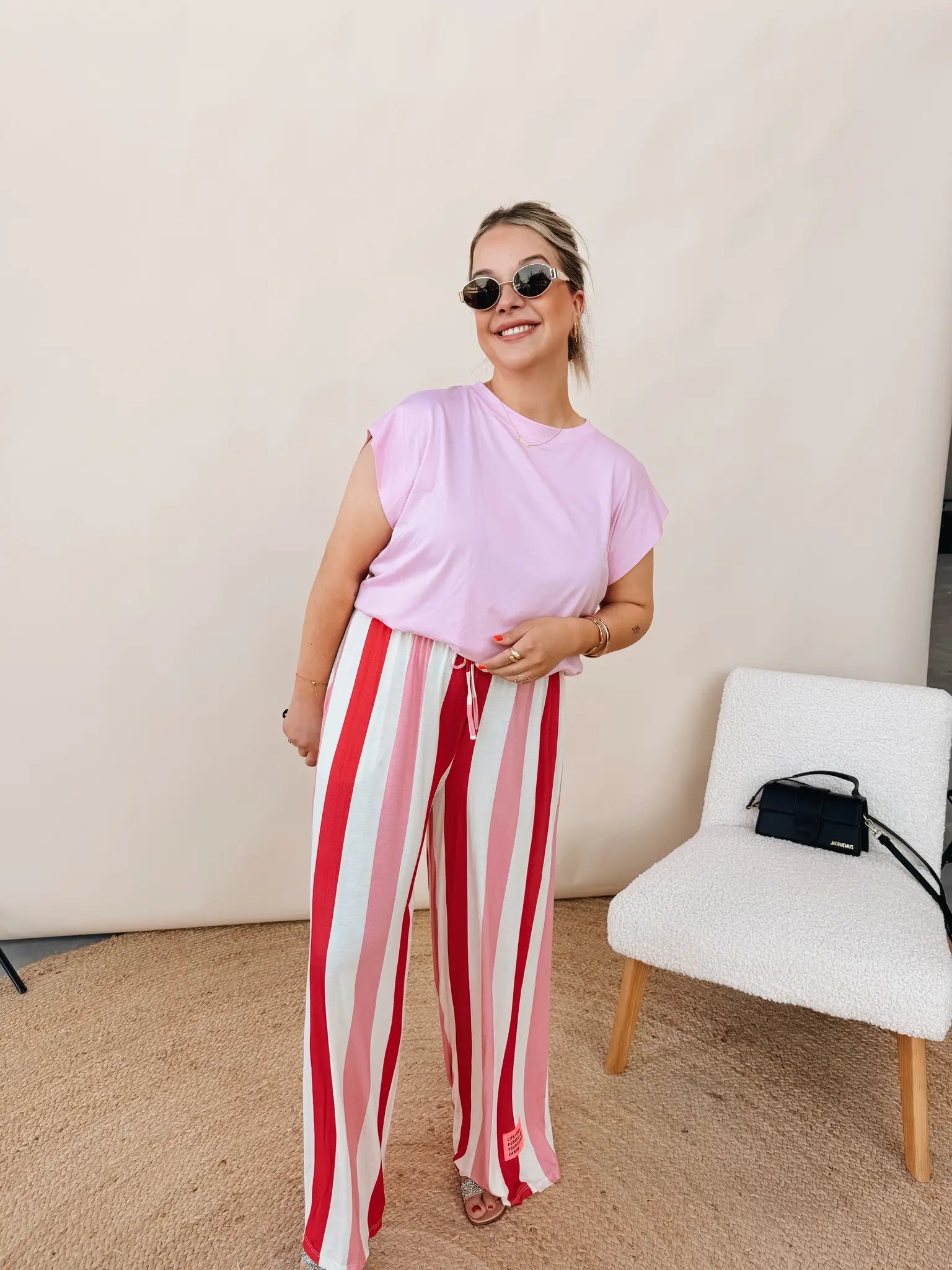 Clarisse Pantalon Roze/Rood