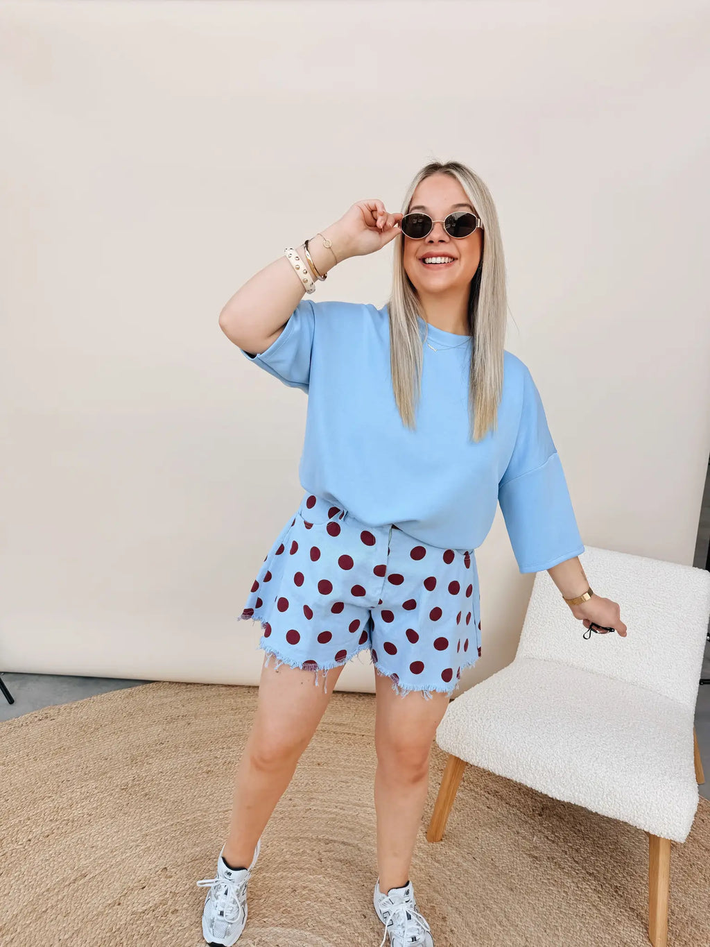 Poppie Dot Short Blauw