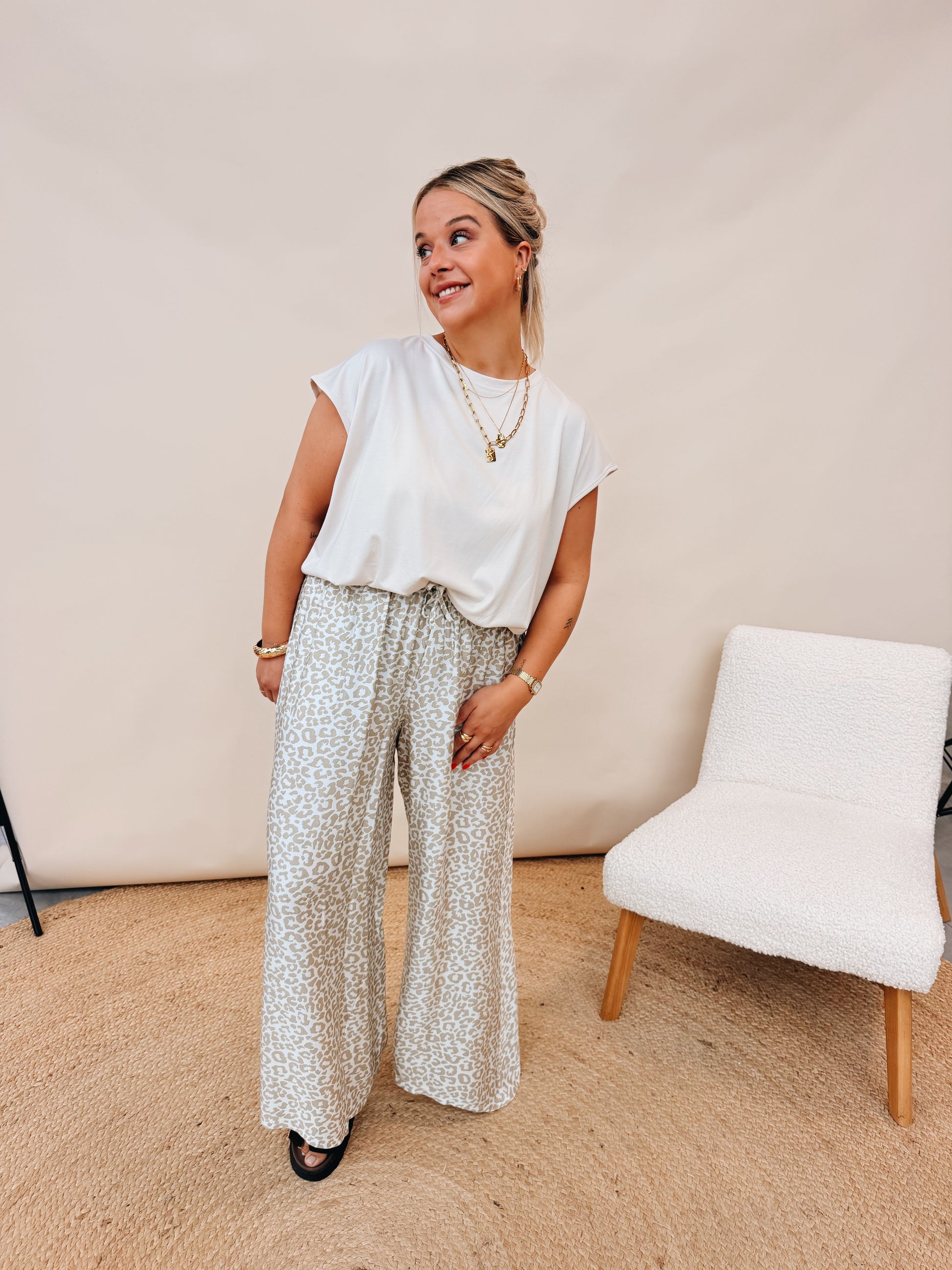 Therese Leopard Pantalon