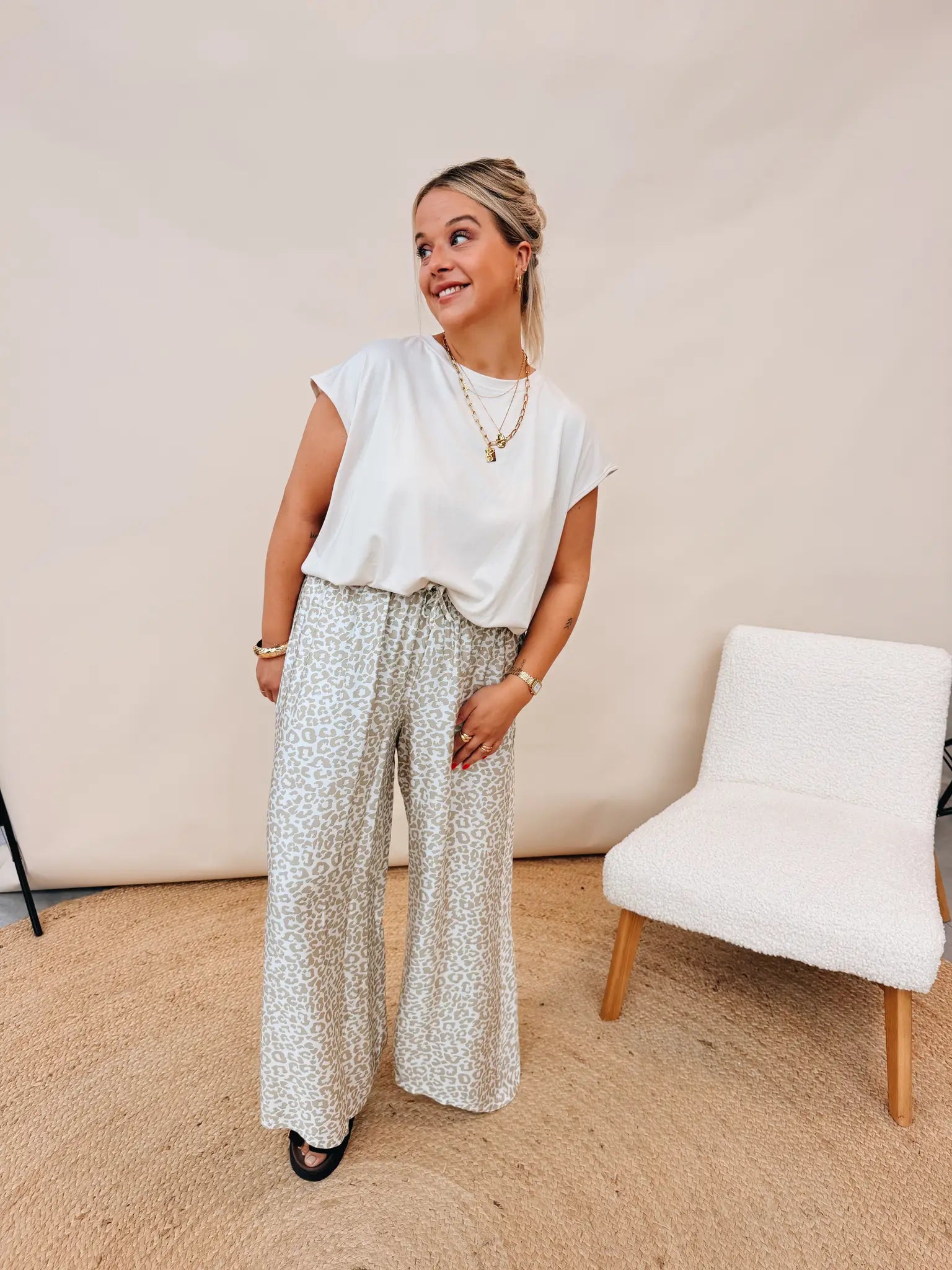 Therese Leopard Pantalon