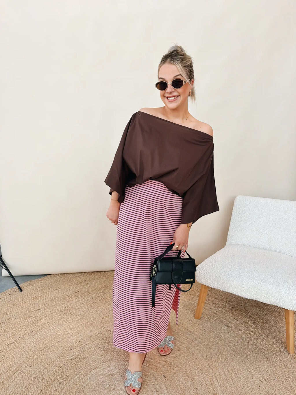Preza Striped Rok Roze