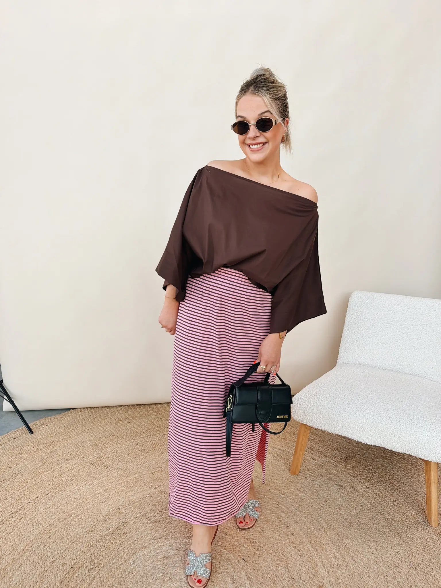Preza Striped Rok Roze