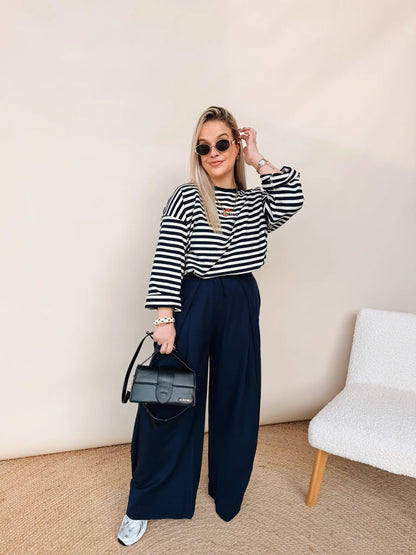 Striped Longsleeve Bisous Navy