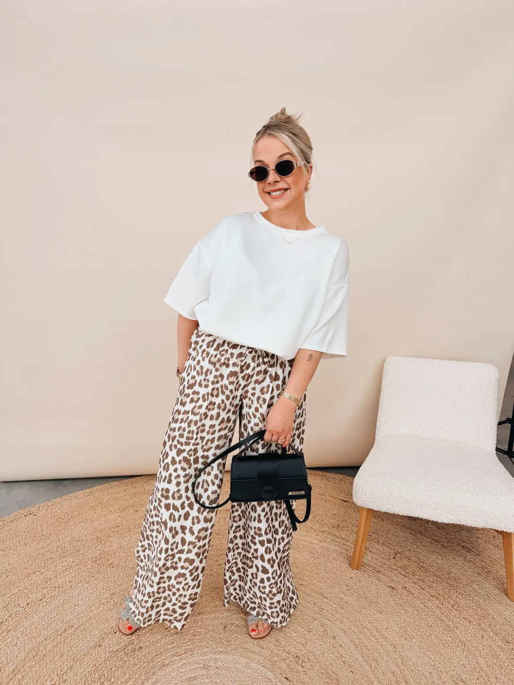 Valerie Leopard Pantalon Taupe