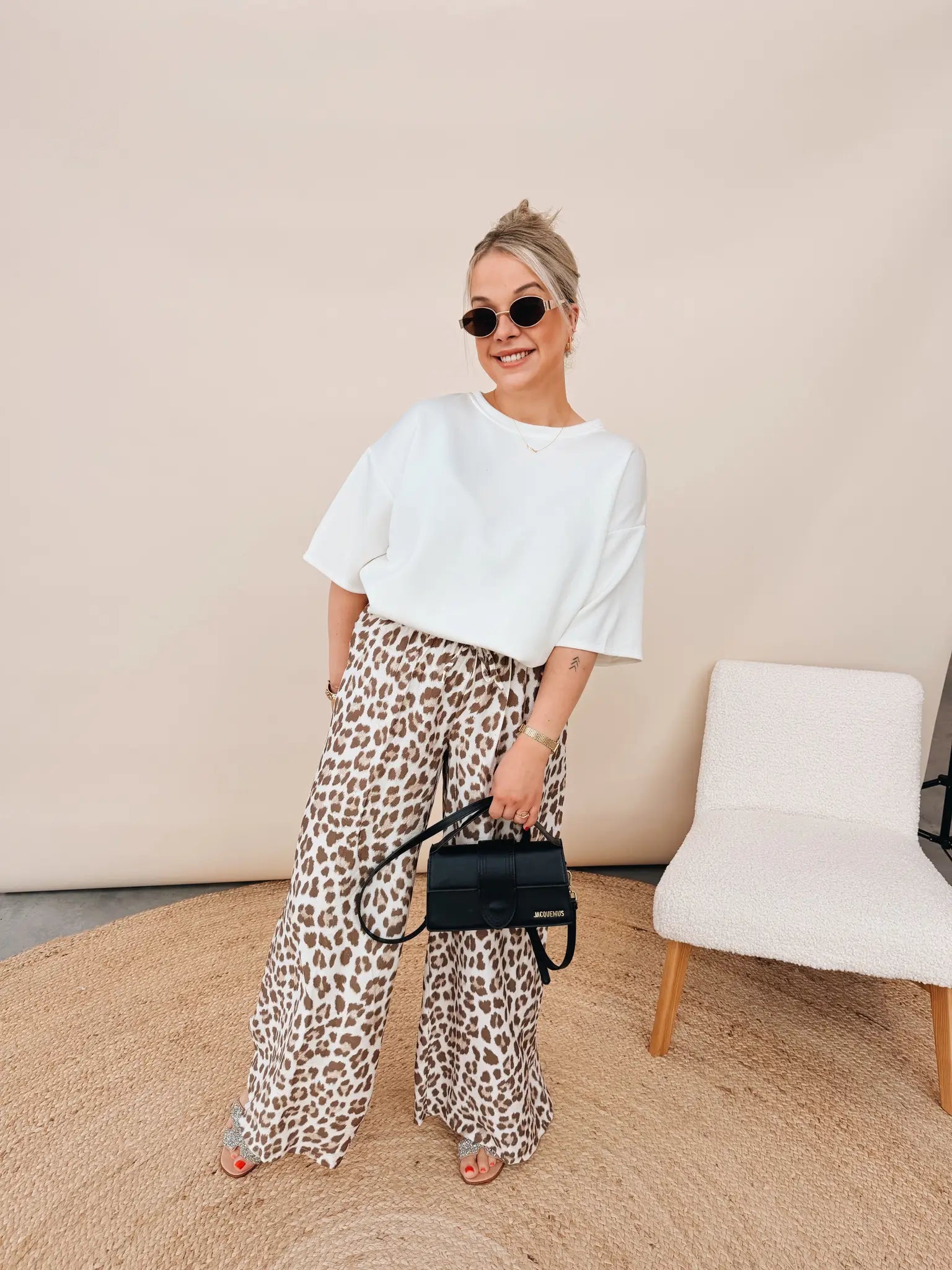 Valerie Leopard Pantalon Taupe