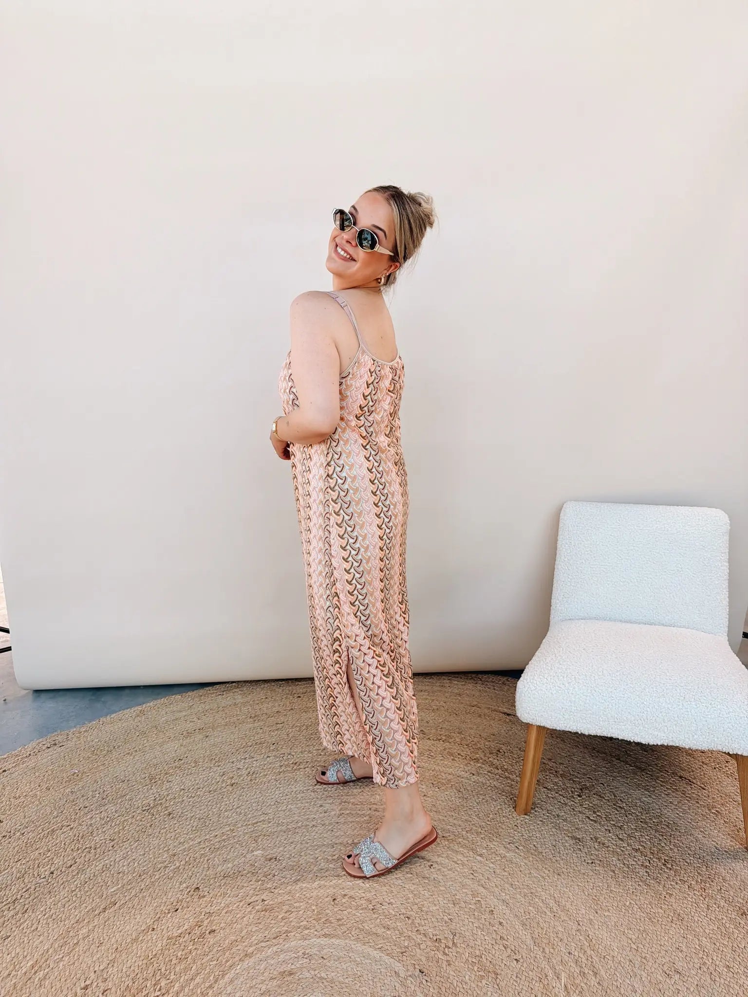 Suus Multicolor Jurk Beige