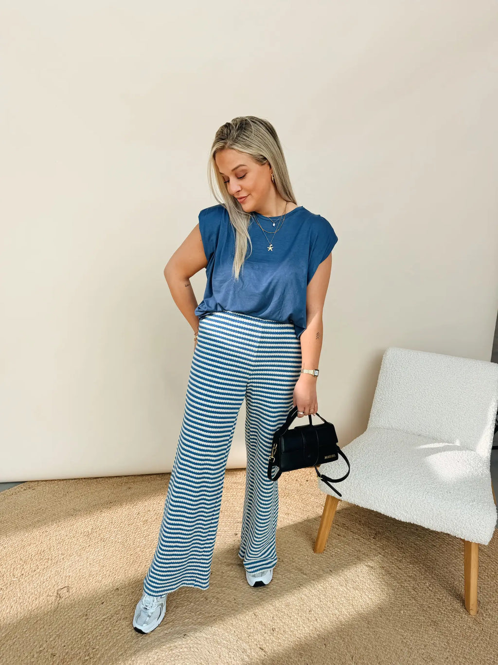 Angèle Top Blauw