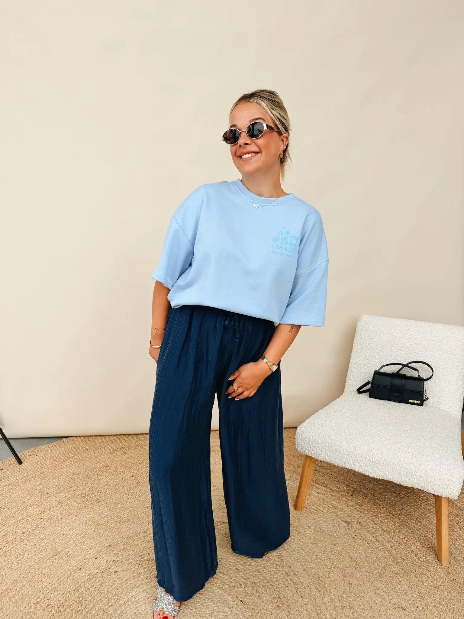 Shirt Le Club De La Plage Babyblauw