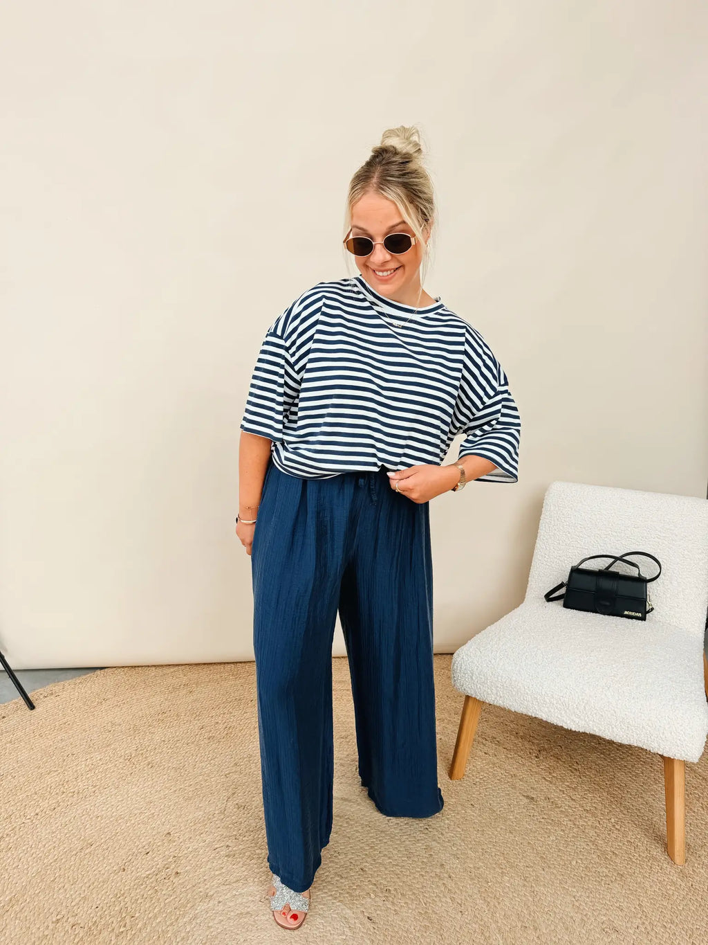 Goodkarma Striped Shirt Marineblauw