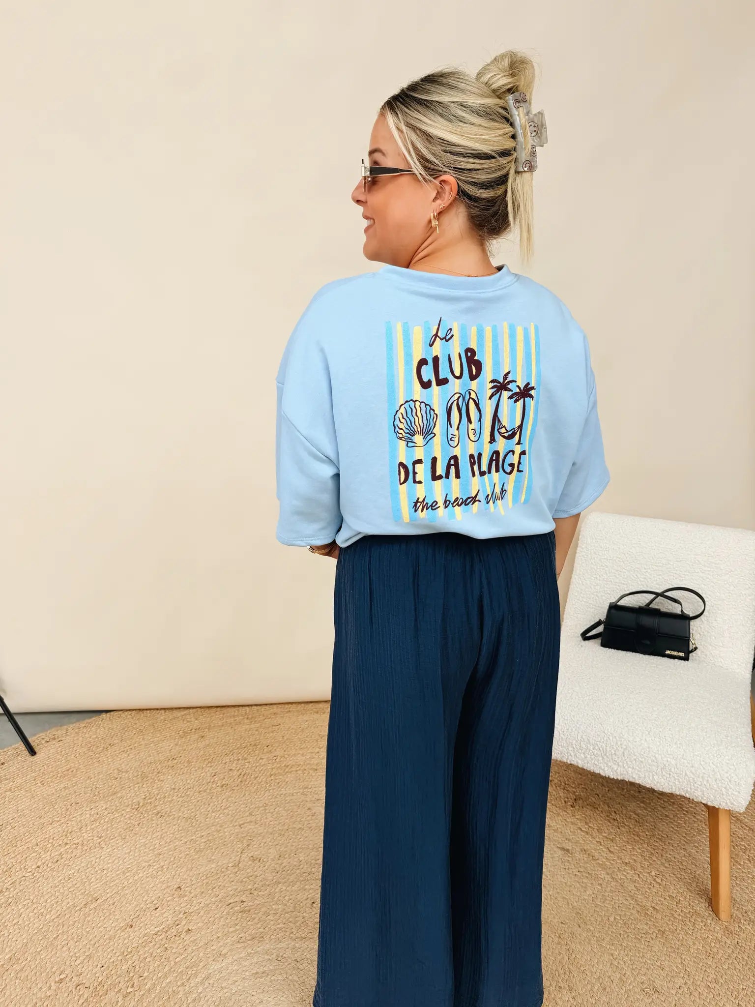 Shirt Le Club De La Plage Babyblauw