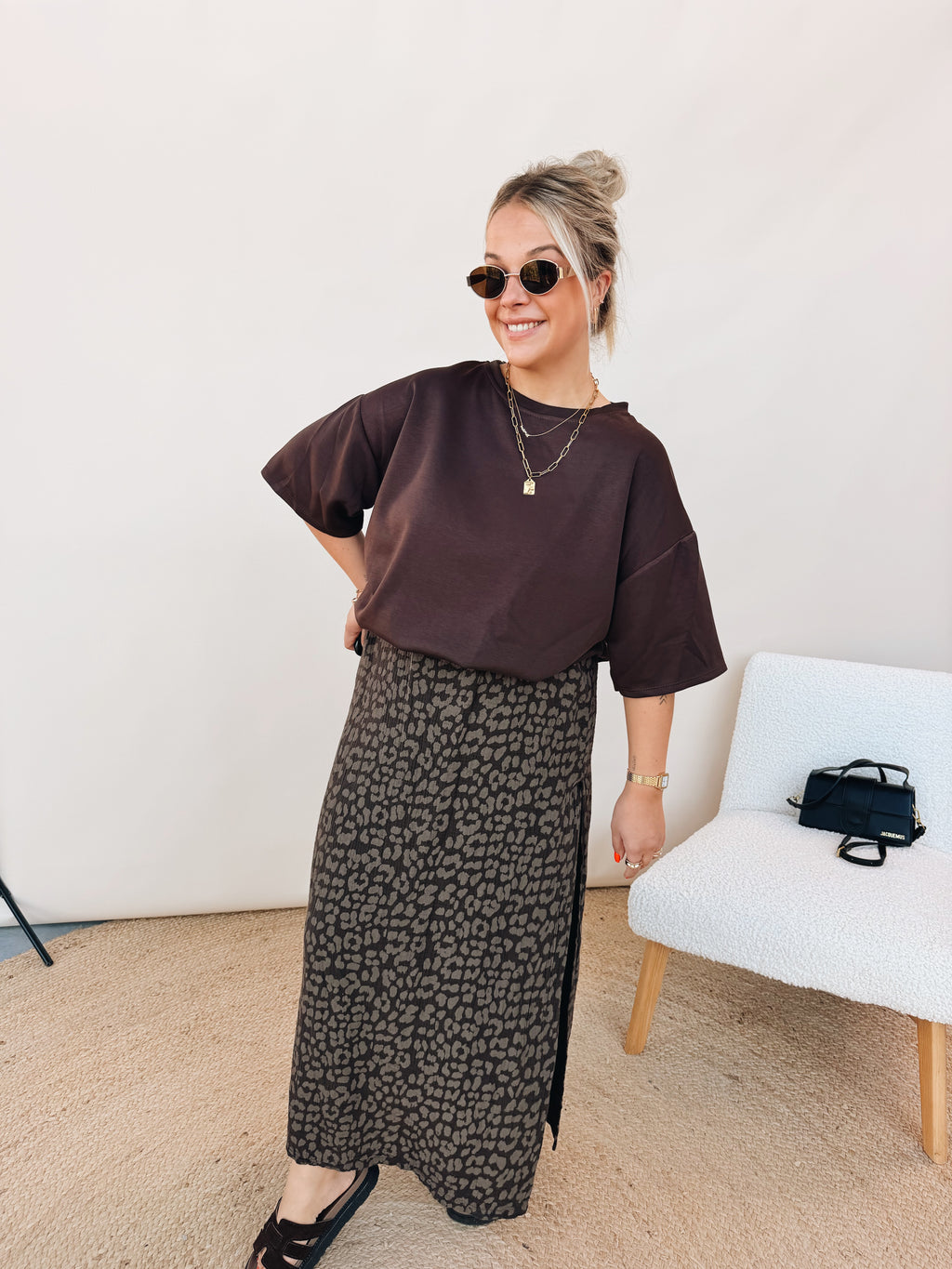 Floor Leopard Rok Choco