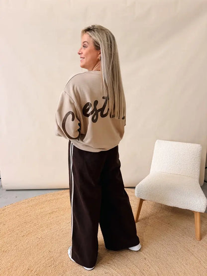 Sweatshirt C'Est La Vie Beige