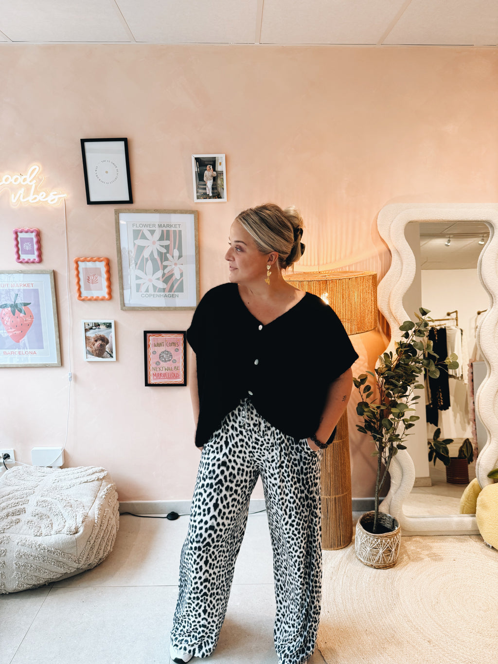 Léonore Leopard Pantalon