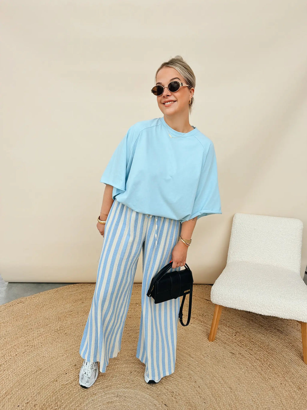Bea Oversized Shirt Babyblauw
