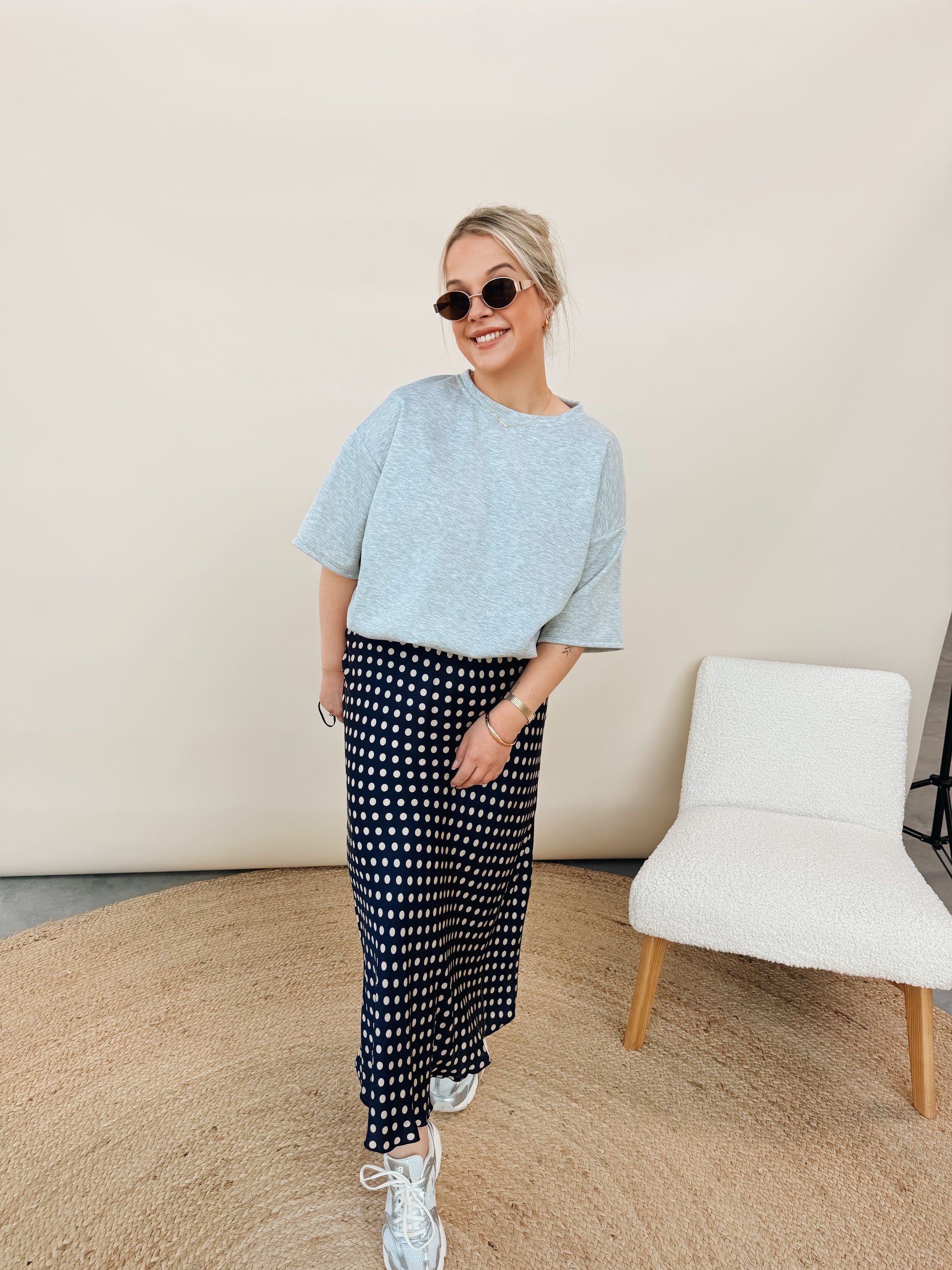 Elvire Dot Rok Marineblauw