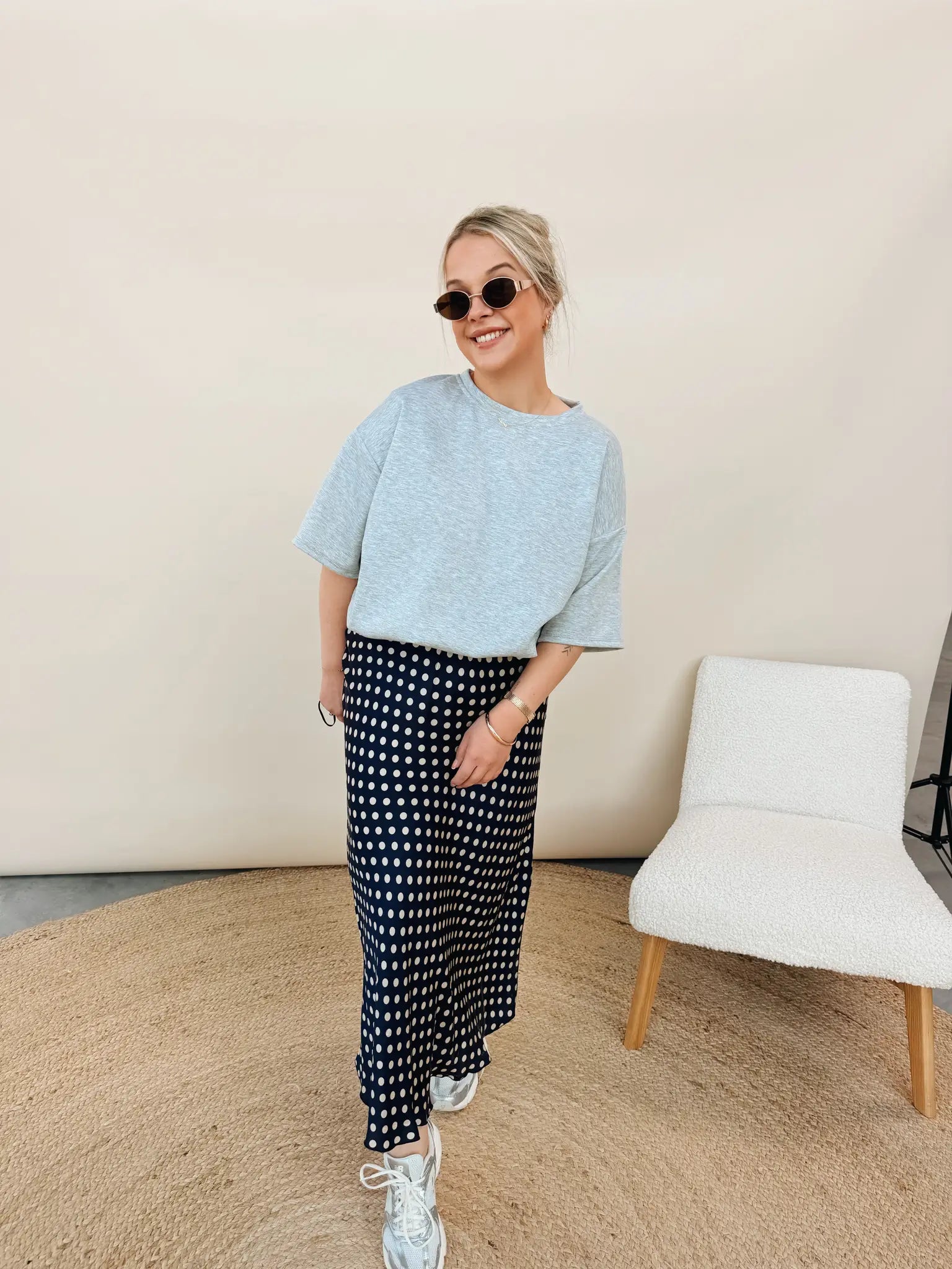 Elvire Dot Rok Marineblauw