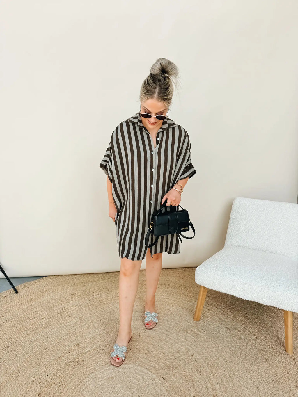 Charlotte Striped Jurk Choco