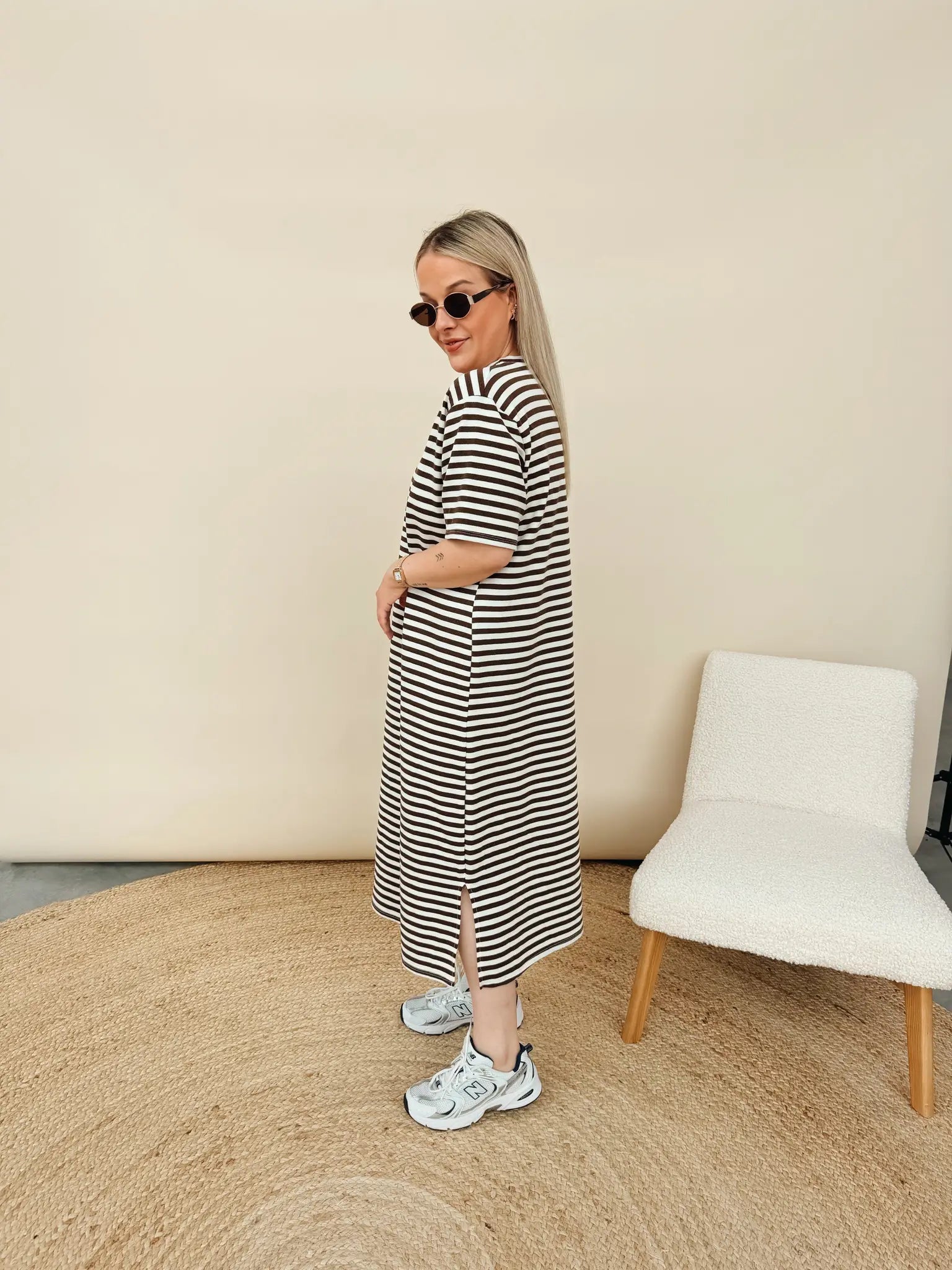 Juliette Striped Jurk Choco