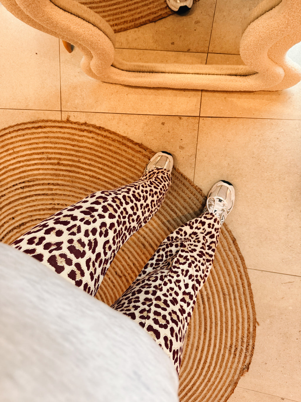 Luca Leopard Pantalon Burgundy