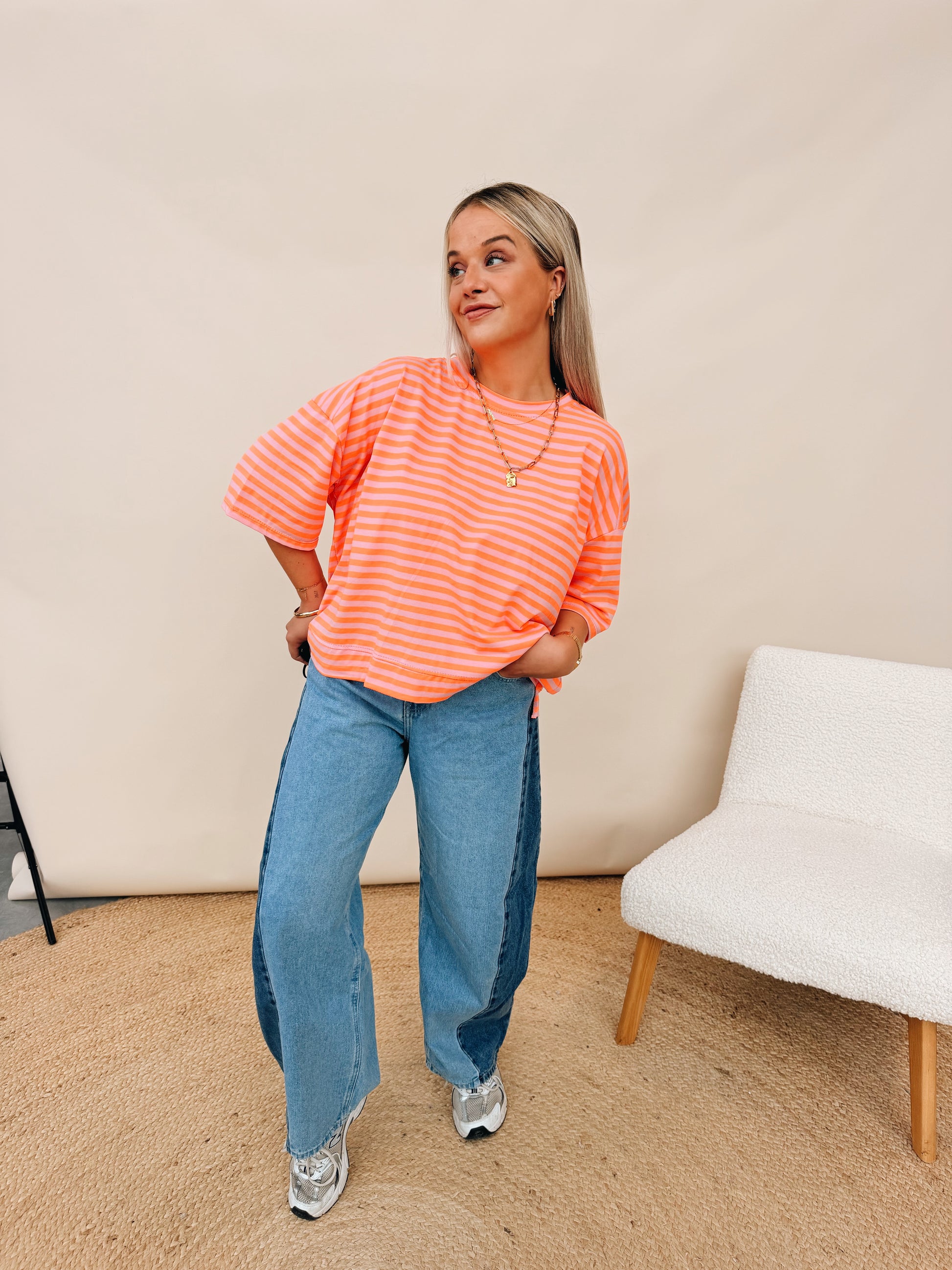 Goodkarma Striped Shirt Oranje